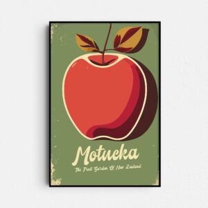 Motueka New Zealand Retro Apple Advertisement Poster, Riwaka Mapua Takaka Retro Travel Print - Digital Download