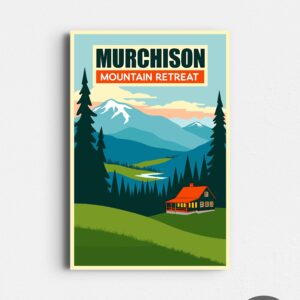 Murchison New Zealand - Retro Travel Poster - Vintage Mid Century Style Art - Nelson, Marlborough, Greymouth, Tasman Bay - Digital Download